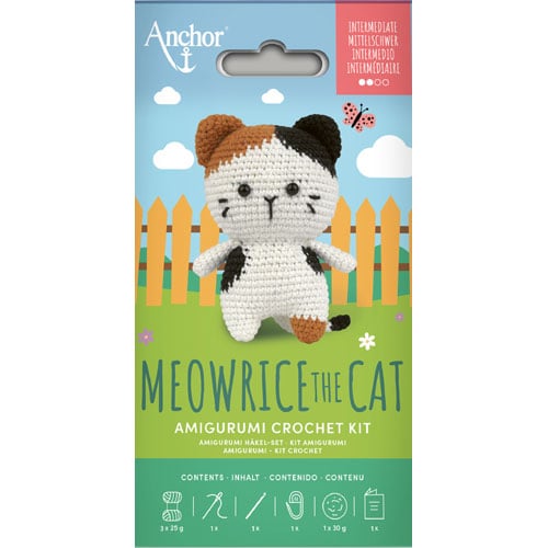 amigurumi cm 12,5, crochet kit, Meowrice the Cat, Anchor