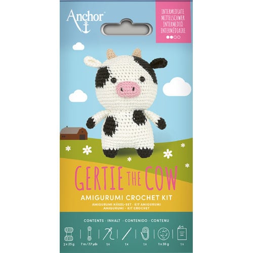 amigurumi cm 12,5, crochet kit, Gertie the Cow, Anchor