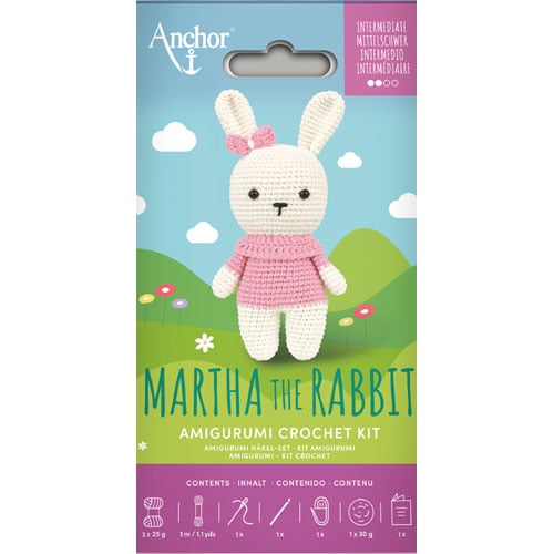 amigurumi cm 12,5, crochet kit, Martha the Rabbit, Anchor (Copia)