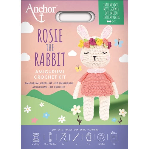 amigurumi cm 27, crochet kit, Rosie the Rabbit, Anchor