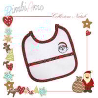 Bric115 Bavaglino Natale in spugna con banda in aida cm 18 x 18,5