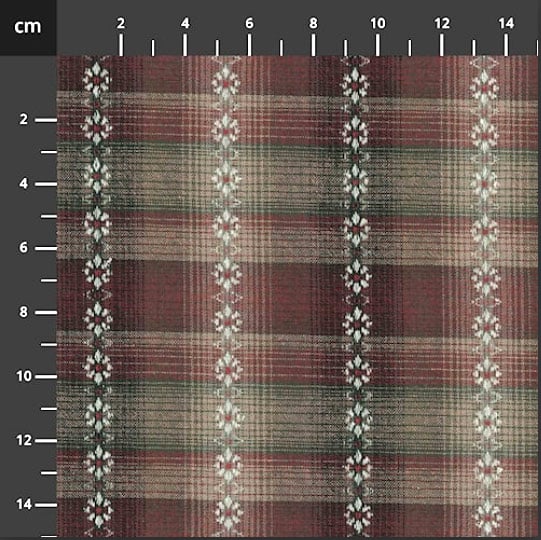 Tessuto giapponese TOCHIO 369 rosso tinto in filo – dettaglio della trama
