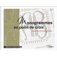 Ca48 Copertina del libro “Monogrammes au point de croix” di Isabelle Faidy‑Gigot‑Toufflet, 59 pagine con 8 alfabeti a punto croce.