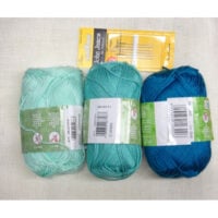 FALERI-TIFFANY-B2 Kit corso Caterina de’ Medici della maestra Faleri – bianco naturale T95 - filati in tonalità di Tiffany