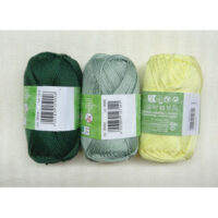 FALERI-VERDE2 Kit corso Caterina de’ Medici della maestra Faleri – bianco naturale T95 - filati in tonalità di verde