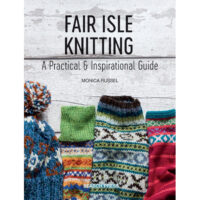 Mg435 Libro Fair Isle Knitting di Monica Russel con tecniche, motivi e progetti di maglia a più colori.