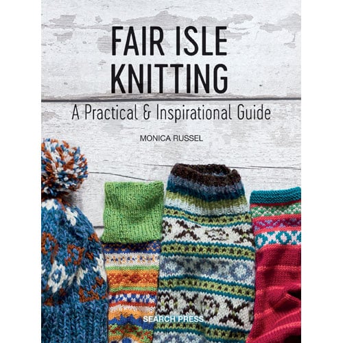 Mg435 Libro Fair Isle Knitting di Monica Russel con tecniche, motivi e progetti di maglia a più colori.