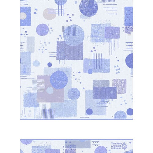 Ric328 Tessitura Artistica Chierese – Asciugapiatti “Bauhaus” Blu (58 fori), cm 49×69