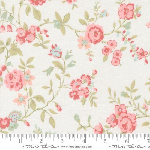 ABIDE1879011 Tessuto Abide Linen White 18790 11 di Brenda Riddle per Moda Fabrics — cotone chiaro con motivo delicato, ideale per patchwork e progetti di cucito rilassanti.