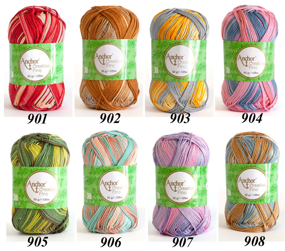 Anchor Creativa Fino Multicolour – 100% cotone, 50 g / 125 m 2 Anchor Creativa Fino Multicolour – 100% cotone, 50 g / 125 m