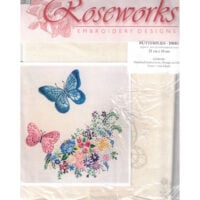 Rose14 Roseworks Farfalle - disegno per ricamo su stoffa - cm 21 x 18
