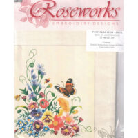 Rose15 Roseworks Pastoral Posy - disegno per ricamo su stoffa - cm 22 x 21