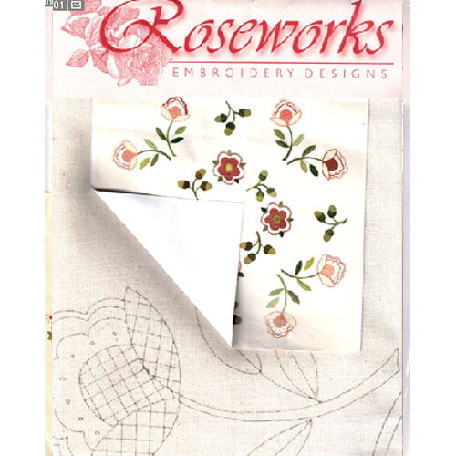 Rose9 Roseworks Tovaglietta - disegno per ricamo su stoffa - cm 100 x 100