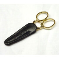 For350 Forbice ricamo dorata con parapunta in cuoio - Premax - made in Italy