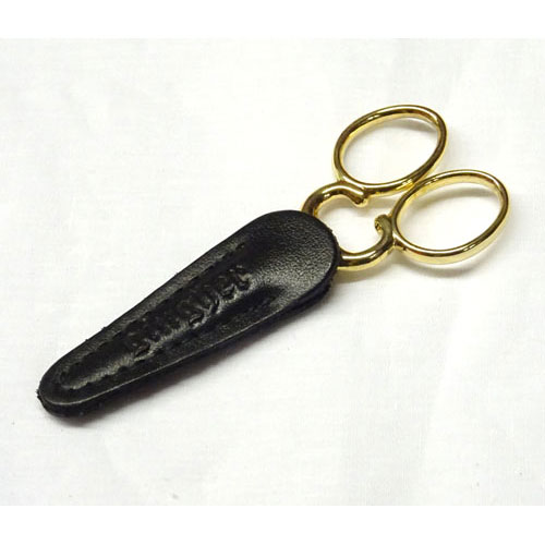 For350 Forbice ricamo dorata con parapunta in cuoio - Premax - made in Italy