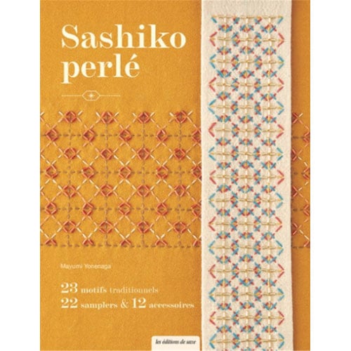 Rp144 Copertina del libro “Sashiko Perlè” di Mayumi Yonenaga – ricamo giapponese con perline, motivi tradizionali reinterpretati.