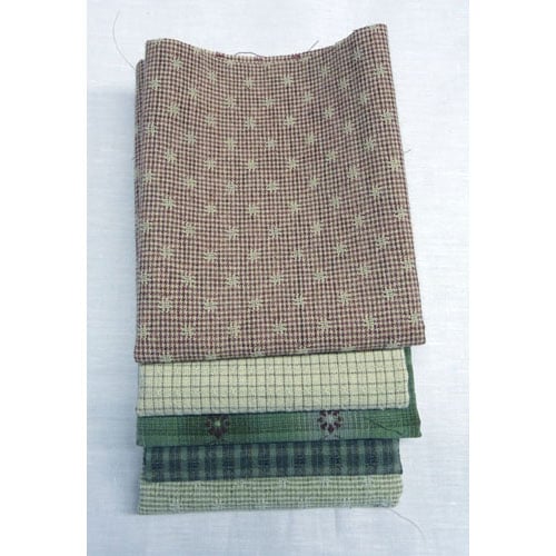 tokio20 Tessuto giapponese Tochio - Verde - Qualità premium - kit 5 pezzi cm 25 x 55