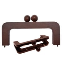 Abo475 Manico/chiusura per borsetta Stafil – legno scuro cm 20 × 8