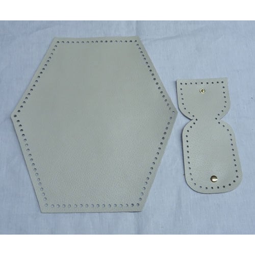 Abo479 base esagonale per borsa in pelle + base borsellino - panna