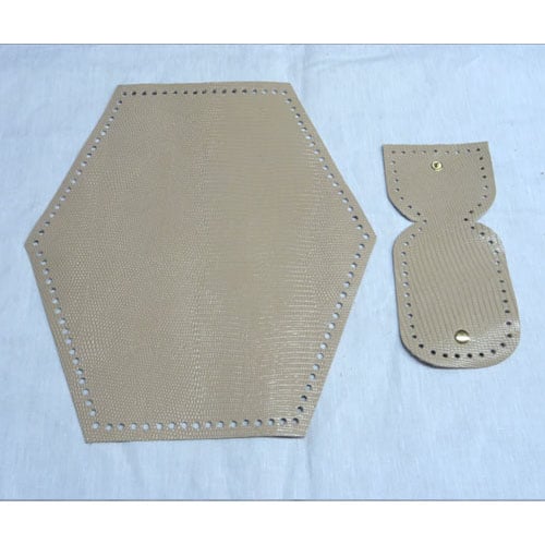 Abo480 base esagonale per borsa in pelle + base borsellino - beige