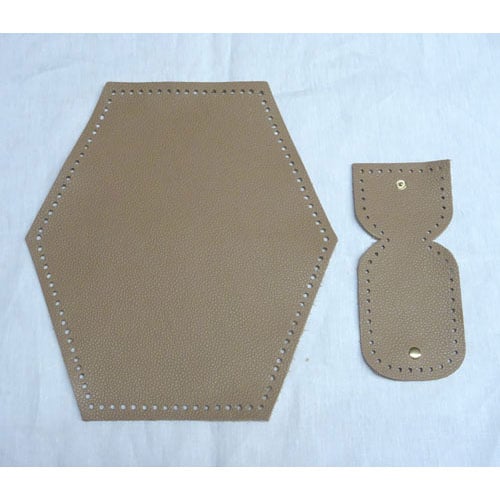 Abo481 base esagonale per borsa in pelle + base borsellino - tortora