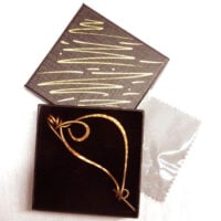 Elli190 Base in rame per spilla a forma di foglia, lunghezza 11 cm, foglia 7 × 4 cm, finitura lucida