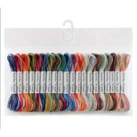 IKO118 Mini collezione di filati Sashiko Olympus, 20 matassine da 5 metri in colori misti, 100% cotone giapponese con sei fili non divisibili.
