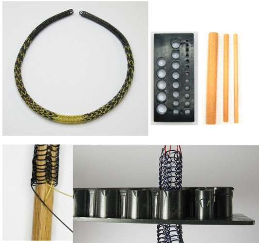 Ku57a Maglia Vichinga - Telaietto per tubolare in metallo "drahtschmuck stricke" e cilindri legno