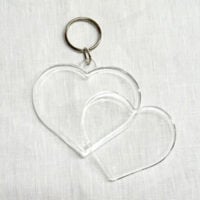 Pla104 Portachiavi in plastica trasparente – Cuore grande