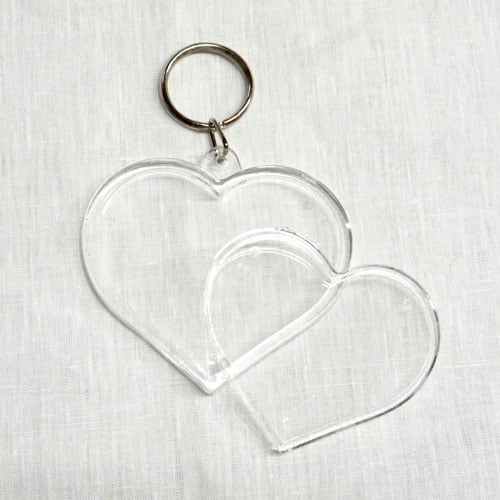 Pla104 Portachiavi in plastica trasparente – Cuore grande