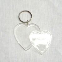 Pla105 portachiavi cuore piccolo, plastica trasparente, accessori tombolo, ricamo, idea regalo, artigianato