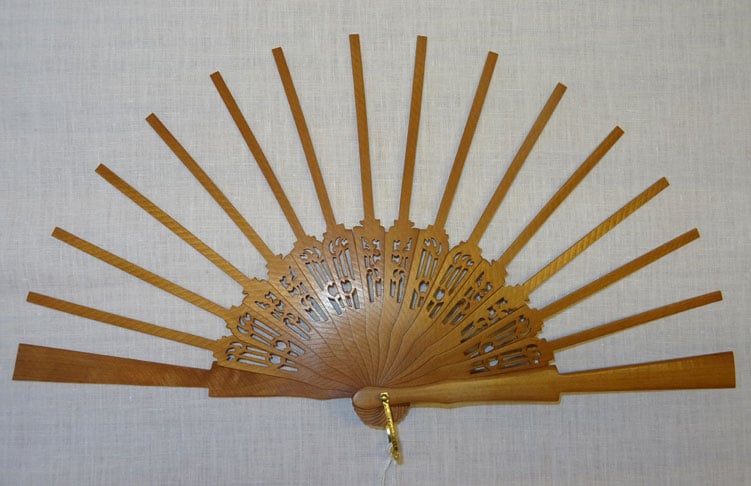 Ven170 Struttura per ventaglio in legno "arpa legno" cm 51