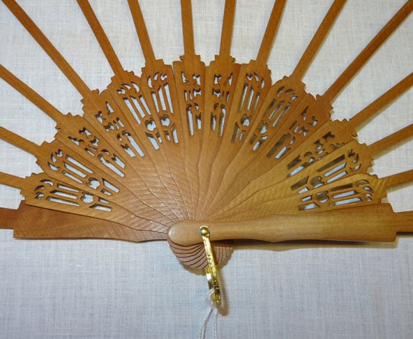 Ven170a Struttura per ventaglio in legno "arpa legno" cm 51