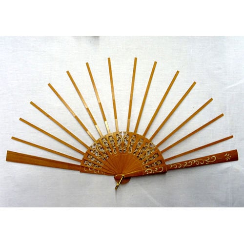 Ven306 Struttura ventaglio legno - ragnetti decorato