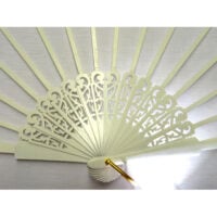 Ven310a Struttura ventaglio in legno cuori - bianco latte cm 43