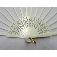 Ven311a Struttura ventaglio in legno cuori - bianco cm 43