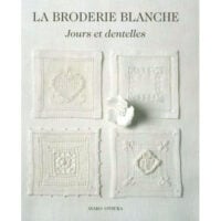 Hed6 Copertina del libro La Broderie Blanche: Jours et Dentelles di Ayako Otsuka, edizione francese, 112 pagine, ricamo bianco e sfilature.