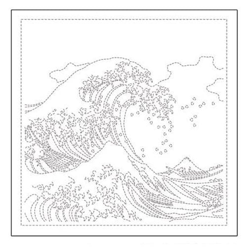 IKO116 Sashiko Olympus bianco – “The Great Wave of Kanagawa” – H‑1094