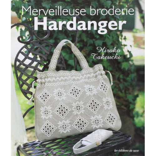Rh198 Copertina del libro Merveilleuse Broderie Hardanger di Hiroko Takeuchi, edizione francese, 106 pagine, ricamo Hardanger.
