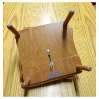 St47b Supporto da tavolo in legno di faggio verniciato con base appoggia tombolo regolabile