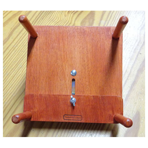 St48 Supporto da tavolo in legno con base appoggia tombolo regolabile