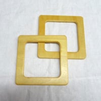 Abo484 Manici per borsetta legno quadrati, cm 14 x 14 2 pezzi