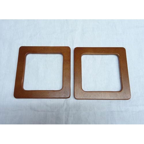 Abo485 Manici per borsetta legno quadrati, cm 14 x 14 2 pezzi