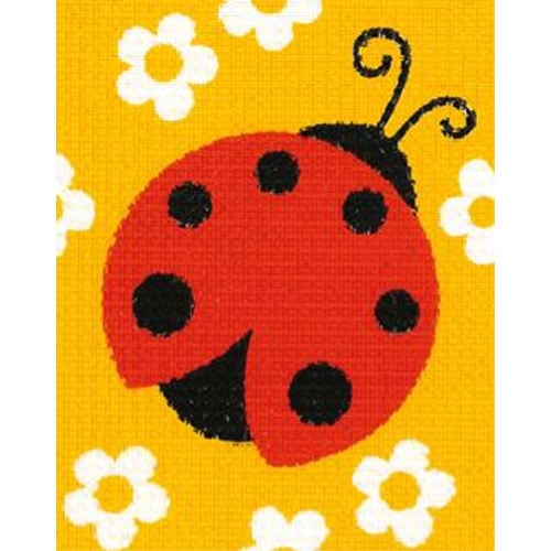 Riba50 Kit mezzopunto vervaco "coccinella e fiori" livello facile 6+