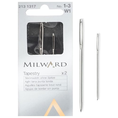 Aspu103 Aghi per lana - Tapestry - Milward 2 aghi punta tonda 13/18