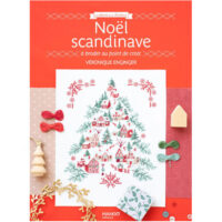 Cna175 Copertina del libro Noël Scandinave à broder au point de croix di Véronique Enginger, con motivi natalizi ispirati alla Scandinavia.